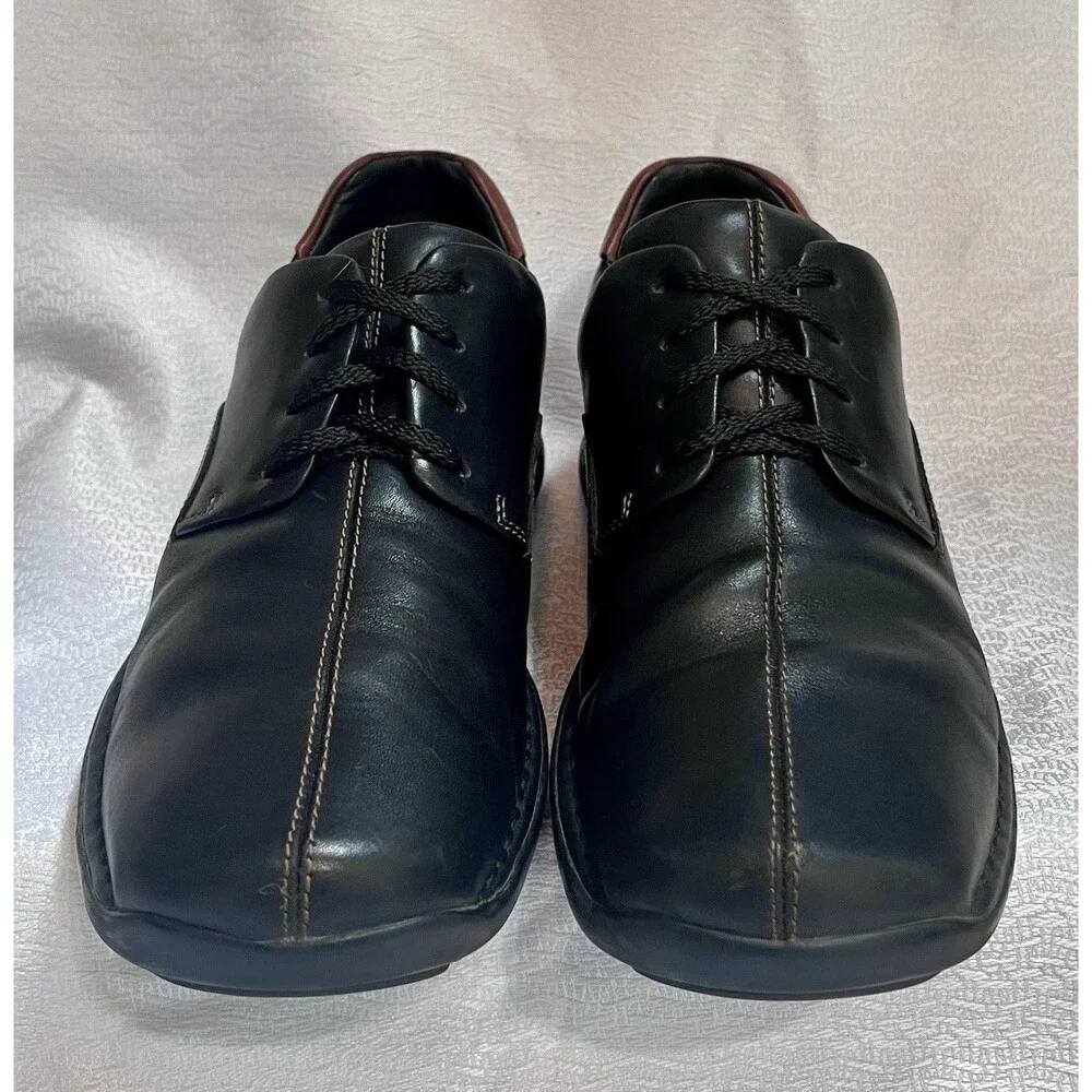 Cole Haan Zeno Leather Oxfords Comfort Shoes Mens 10 Black Tan Business Casual